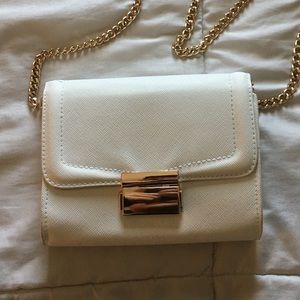 H&M White & Gold Crossbody Mini Purse